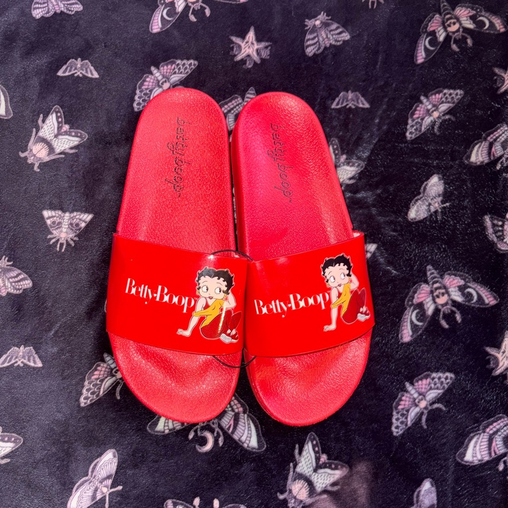 Betty Boop Red Slide Sandals